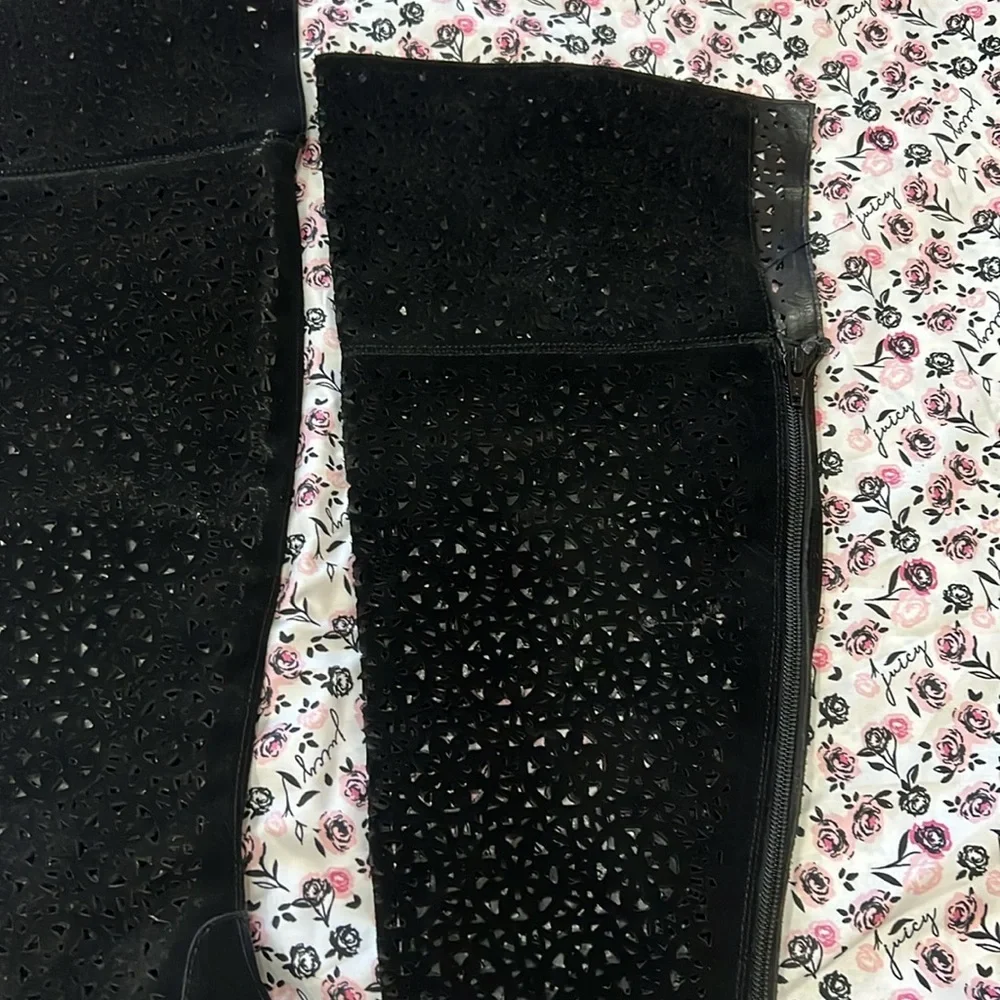 Fergie Destiny Black Suede Over The Knee Boots